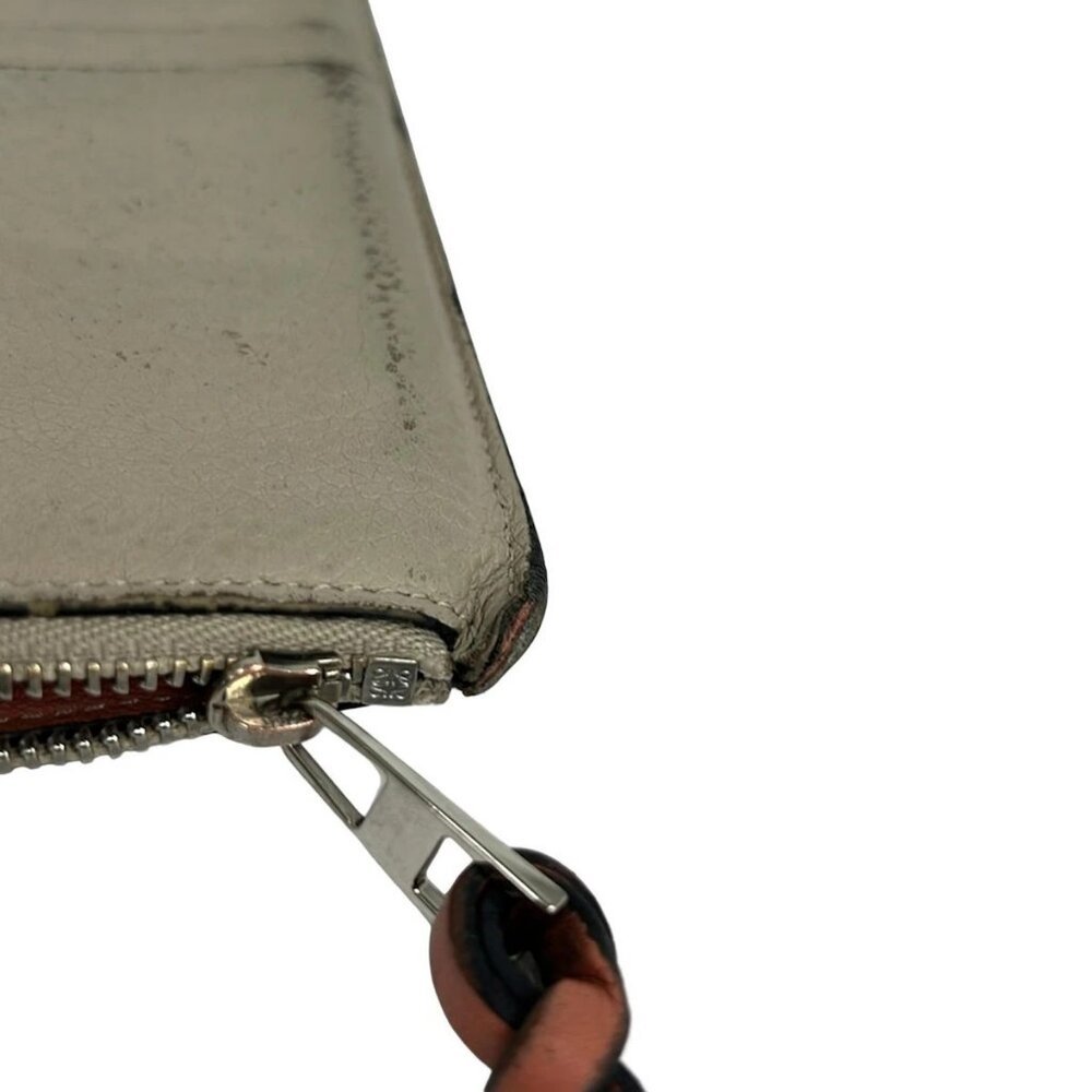 LOEWE Coin Card Holder - Gray Beige Light Brown Leather Coin Case - Picture 9 of 9